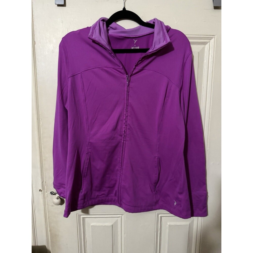 Old Navy Active Purple Full Zip Performance Jacket XL Lightweight Athletic - Picture 1 of 4